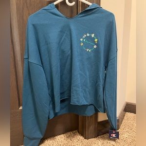 Medium Champion Blue/Flowery Sweatshirt